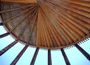 Tour de Sauvabelin look up the stairs